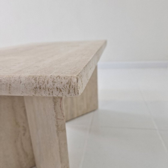 Image 1 of Vintage rectangle travertine coffee table, Italy 1980s