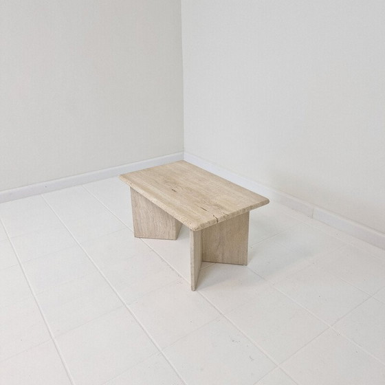 Image 1 of Vintage rectangle travertine coffee table, Italy 1980s