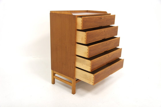 Image 1 of Scandinavian "Tallboy" chest of drawers in mahogany, Axel Larsson, Bodafors, Sweden, 1960