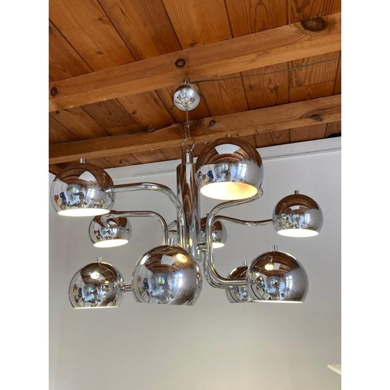 Image 1 of Lampadario vintage in metallo cromato, 1960