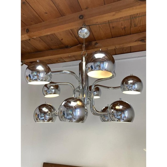 Image 1 of Lampadario vintage in metallo cromato, 1960
