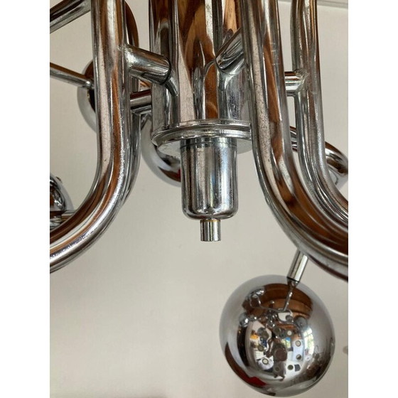 Image 1 of Lampadario vintage in metallo cromato, 1960