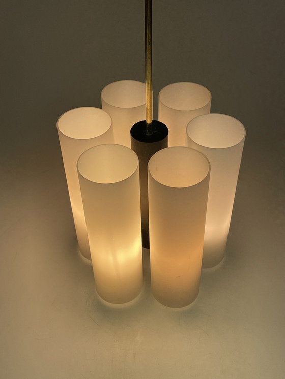 Image 1 of Pendant / Chandelier, Milk Glass Tubes, Germany 1970'S