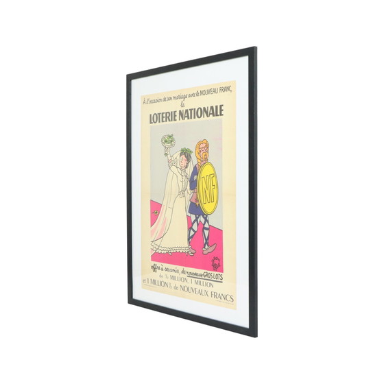 Image 1 of Framed Advertising Poster Loterie Fifties Jean Effel