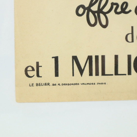 Image 1 of Framed Advertising Poster Loterie Fifties Jean Effel