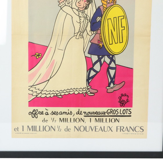 Image 1 of Framed Advertising Poster Loterie Fifties Jean Effel