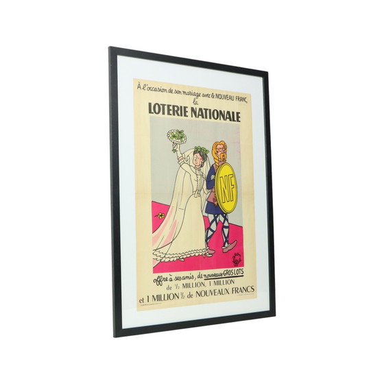 Image 1 of Framed Advertising Poster Loterie Fifties Jean Effel