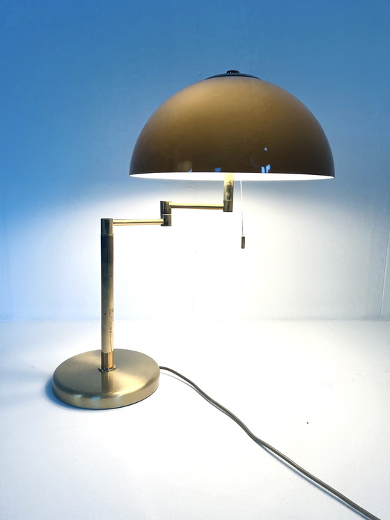 Image 1 of Lampe de table à champignon en laiton