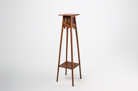 Image 1 of Consola o pie de establo Art Déco francés en madera de roble, ca. 1920