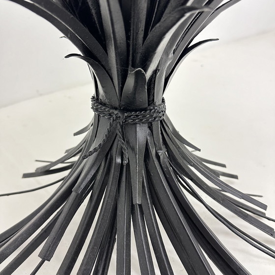 Image 1 of Coffee Table Wheat Sheath Black With Gold , 1970S