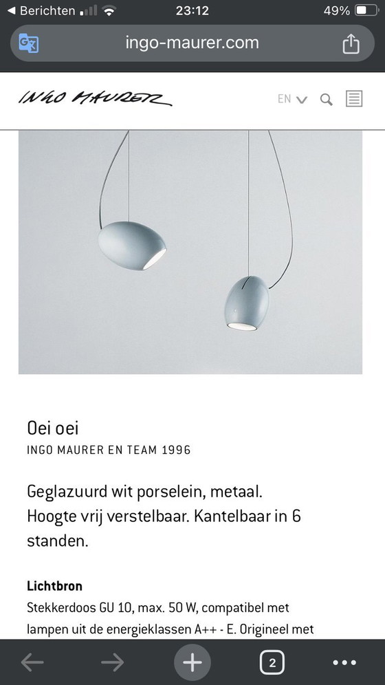 Image 1 of Ingo Maurer Oy Oy Lamp