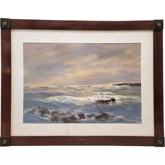 Image 1 of Vintage watercolor by Salvador Gutiérrez de la Concha, 1974
