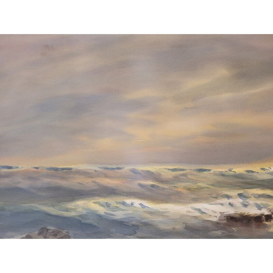 Image 1 of Vintage watercolor by Salvador Gutiérrez de la Concha, 1974
