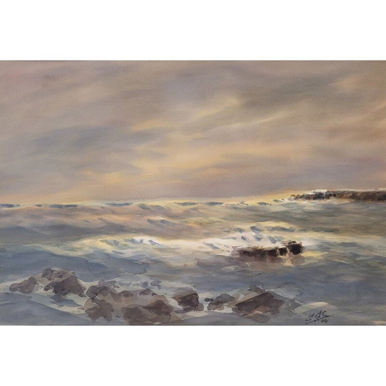 Image 1 of Vintage watercolor by Salvador Gutiérrez de la Concha, 1974
