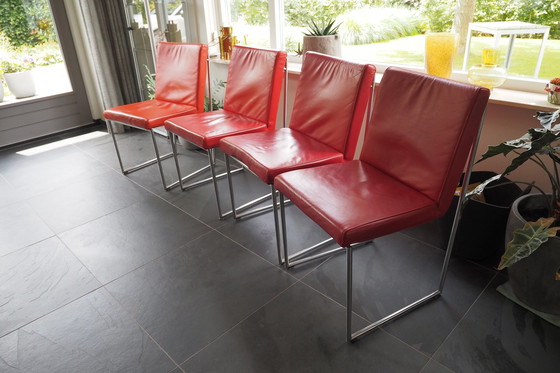 Image 1 of 6x Harvink leather dining chairs