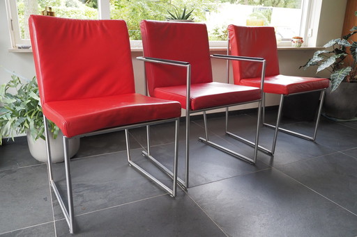 6x chaises de salle à manger en cuir Harvink