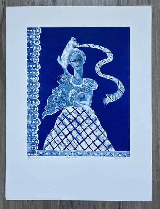 Screenprint Cecile de Bruijn - L'amour blue