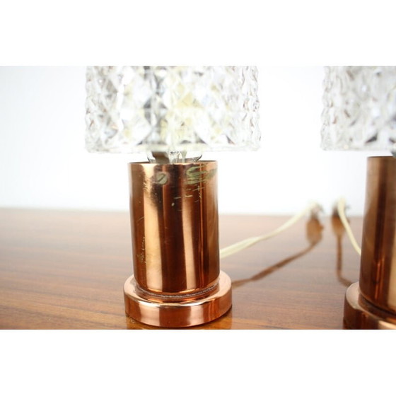 Image 1 of Vintage glass table lamp by Kamenicky Senov for Preciosa, Czechoslovakia 1970