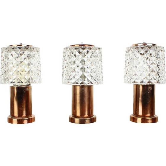 Image 1 of Vintage glass table lamp by Kamenicky Senov for Preciosa, Czechoslovakia 1970