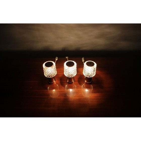 Image 1 of Vintage glass table lamp by Kamenicky Senov for Preciosa, Czechoslovakia 1970