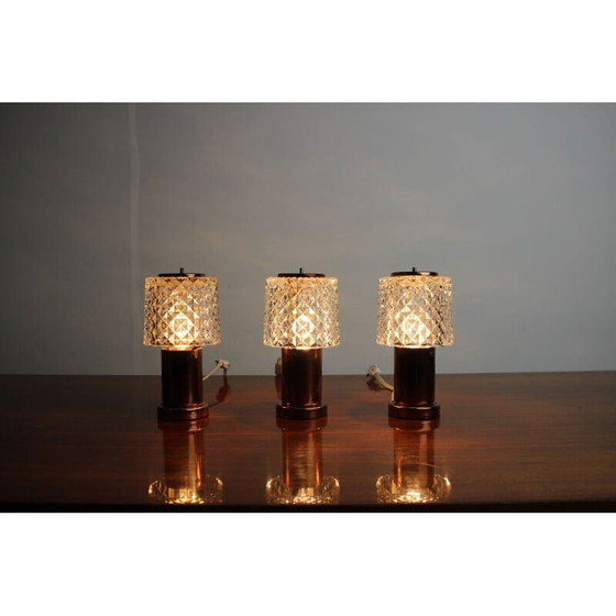 Image 1 of Vintage glass table lamp by Kamenicky Senov for Preciosa, Czechoslovakia 1970