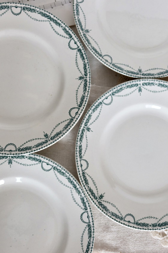 Image 1 of 4 Assiettes Plates Vintage Terre De Fer Saint Amand Modèle René