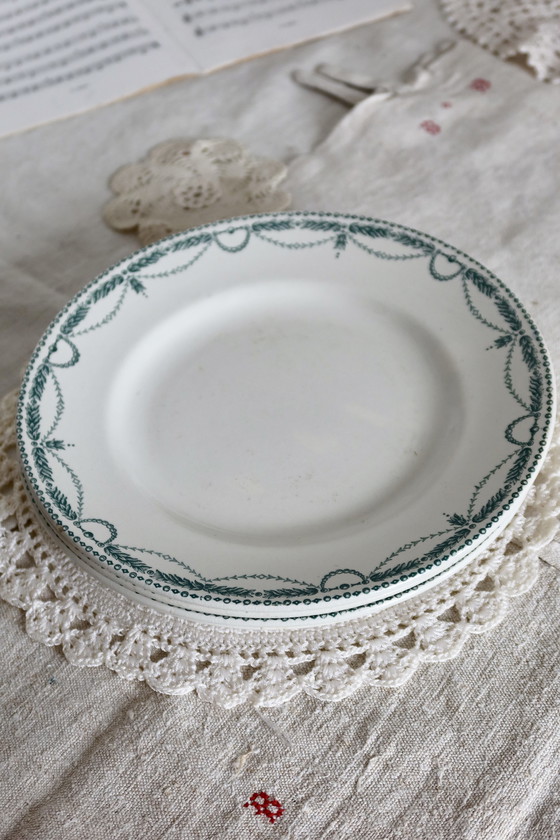 Image 1 of 4 Assiettes Plates Vintage Terre De Fer Saint Amand Modèle René