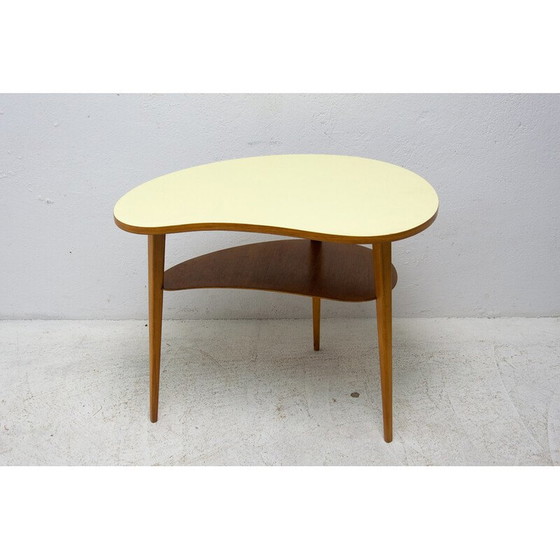 Image 1 of Mid century side table in beech wood with formica, 1960s