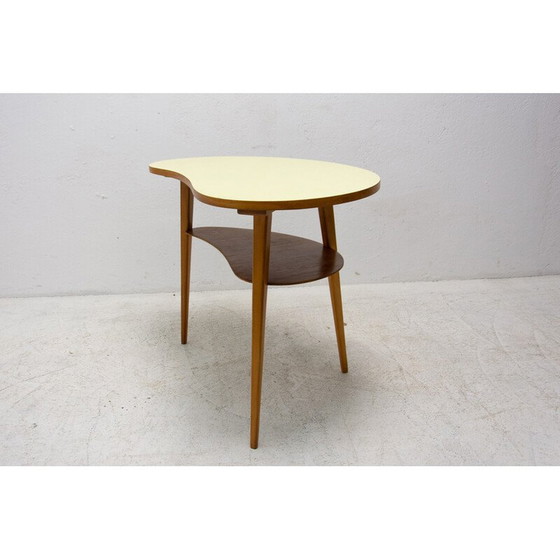Image 1 of Mid century side table in beech wood with formica, 1960s