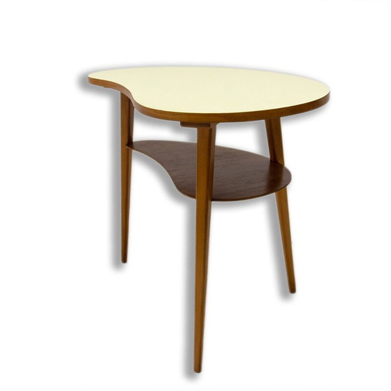 Image 1 of Mid century side table in beech wood with formica, 1960s