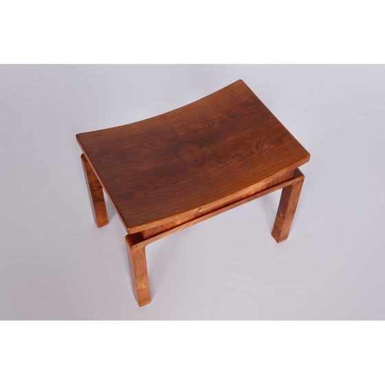 Image 1 of Sgabello Art Déco vintage in noce, Repubblica Ceca, anni '20