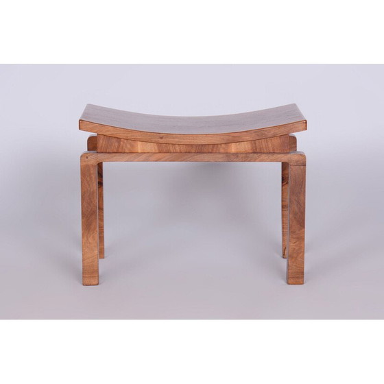 Image 1 of Sgabello Art Déco vintage in noce, Repubblica Ceca, anni '20