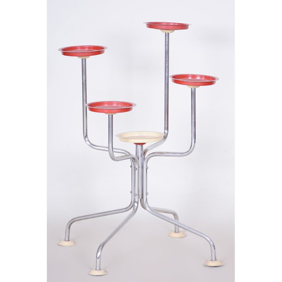 Image 1 of Portafiori vintage Bauhaus ceco in acciaio cromato, anni '30