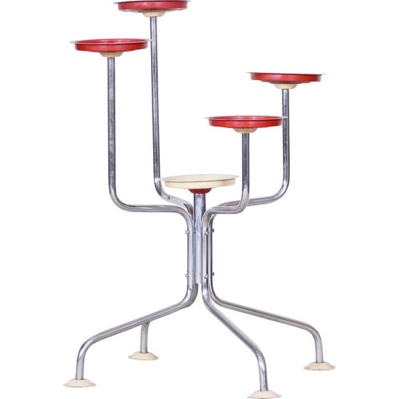 Image 1 of Portafiori vintage Bauhaus ceco in acciaio cromato, anni '30