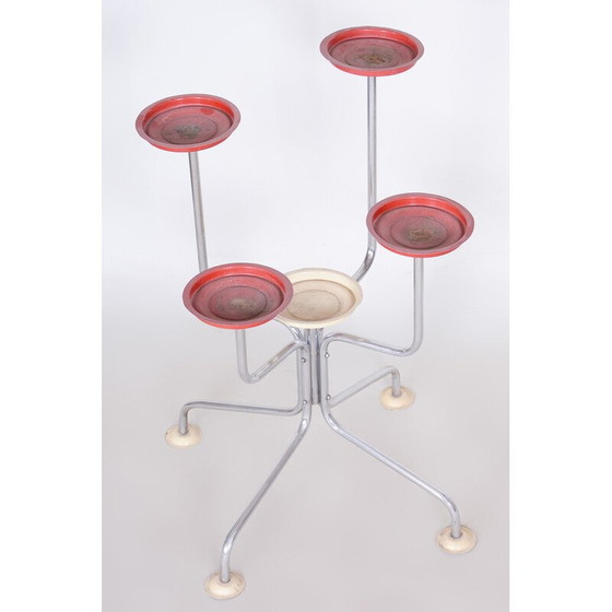 Image 1 of Portafiori vintage Bauhaus ceco in acciaio cromato, anni '30