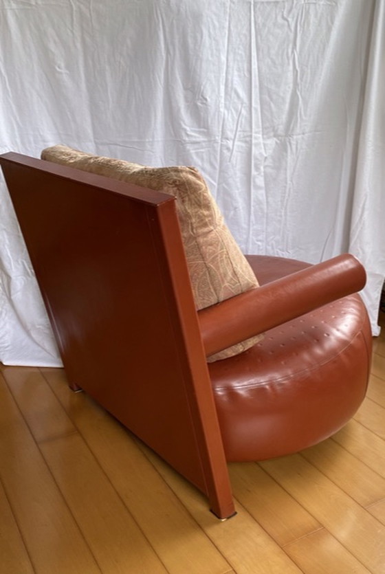 Image 1 of B&B Italia Leren fauteuil Baisity van Antonio Citterio