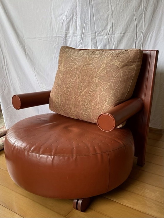 Image 1 of B&B Italia Leren fauteuil Baisity van Antonio Citterio