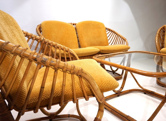 Image 1 of Tito Agnoli Rattan Set For Bonacina, 1960