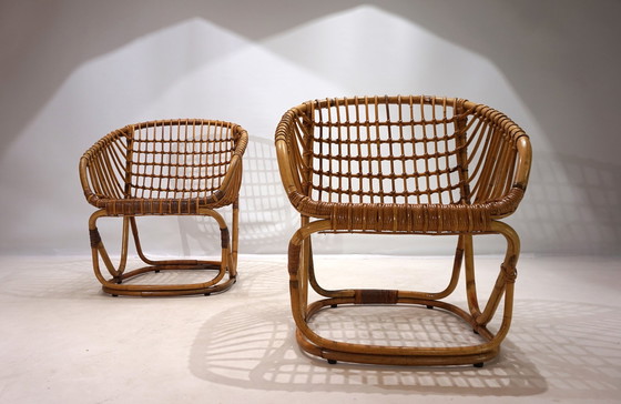 Image 1 of Tito Agnoli Rattan Set For Bonacina, 1960