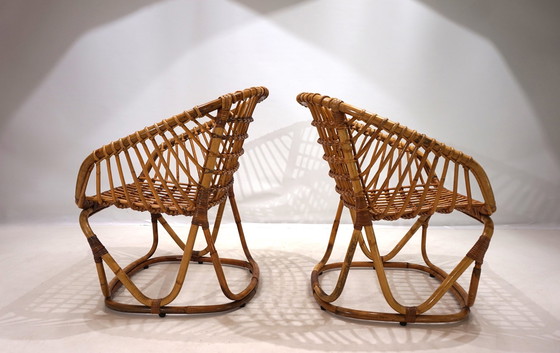 Image 1 of Tito Agnoli Rattan Set For Bonacina, 1960