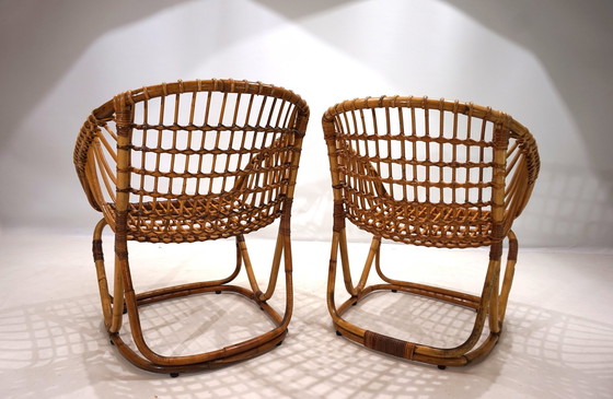 Image 1 of Tito Agnoli Rattan Set For Bonacina, 1960