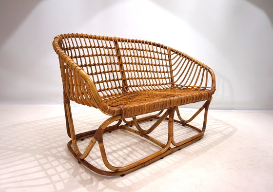 Image 1 of Tito Agnoli Rattan Set For Bonacina, 1960