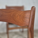 4 sedie da pranzo vintage danesi anni '60 in teak Bouclé anni '60
