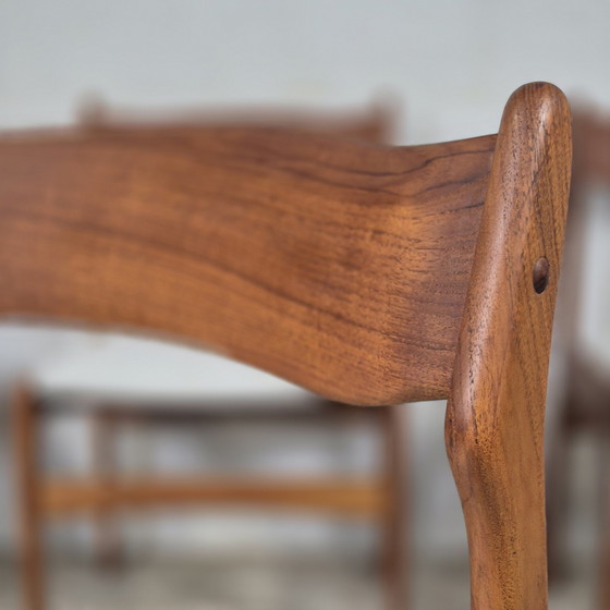 Image 1 of 4 vintage Danish dining chairs 1960s teak Bouclé 60s