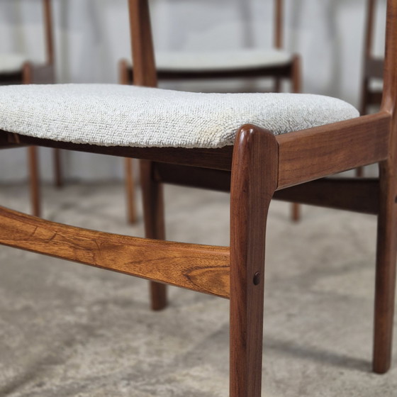 Image 1 of 4 vintage Danish dining chairs 1960s teak Bouclé 60s