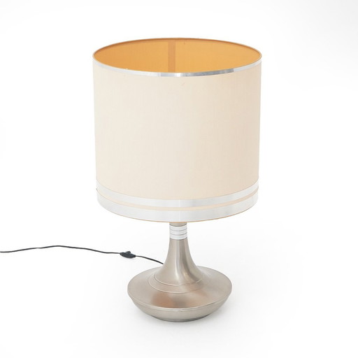 Metal Table Lamp With Fabric Shade, 1970S