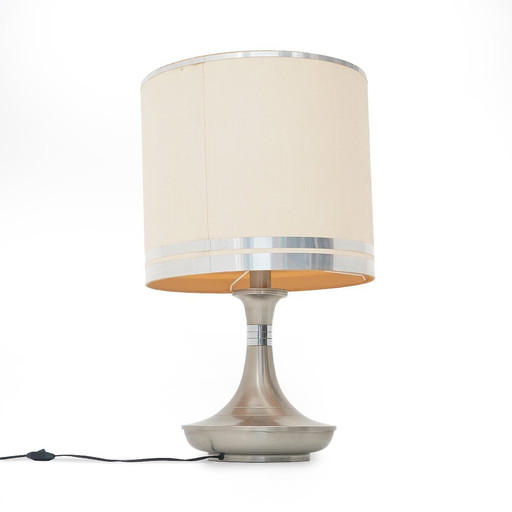 Metal Table Lamp With Fabric Shade, 1970S