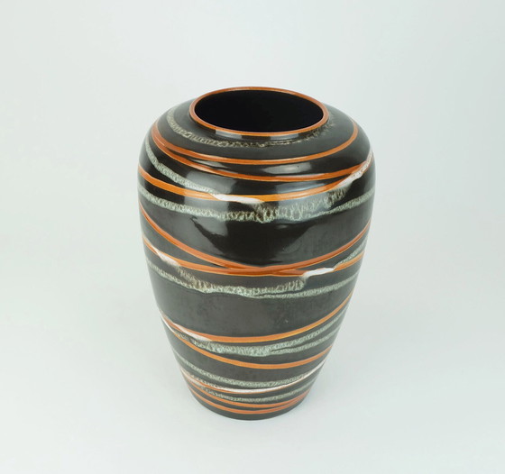 Image 1 of VASE ouest-allemand des années 1950 scheurich model 239-30 stripe decor