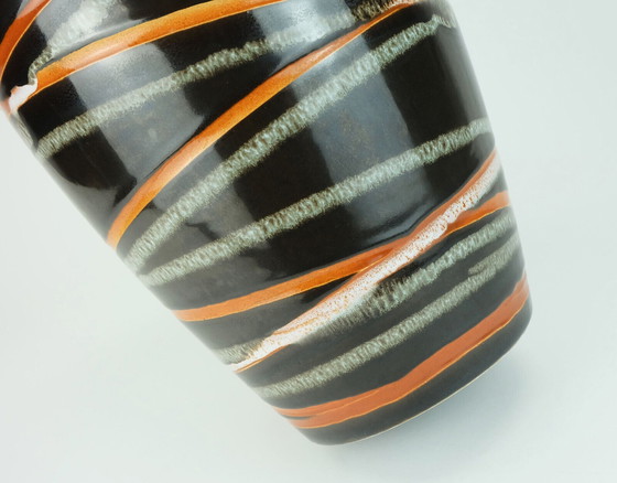 Image 1 of west german 1950s VASE scheurich model 239-30 stripe decor 