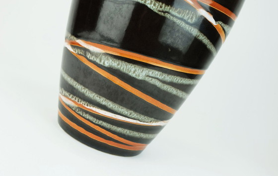 Image 1 of west german 1950s VASE scheurich model 239-30 stripe decor 